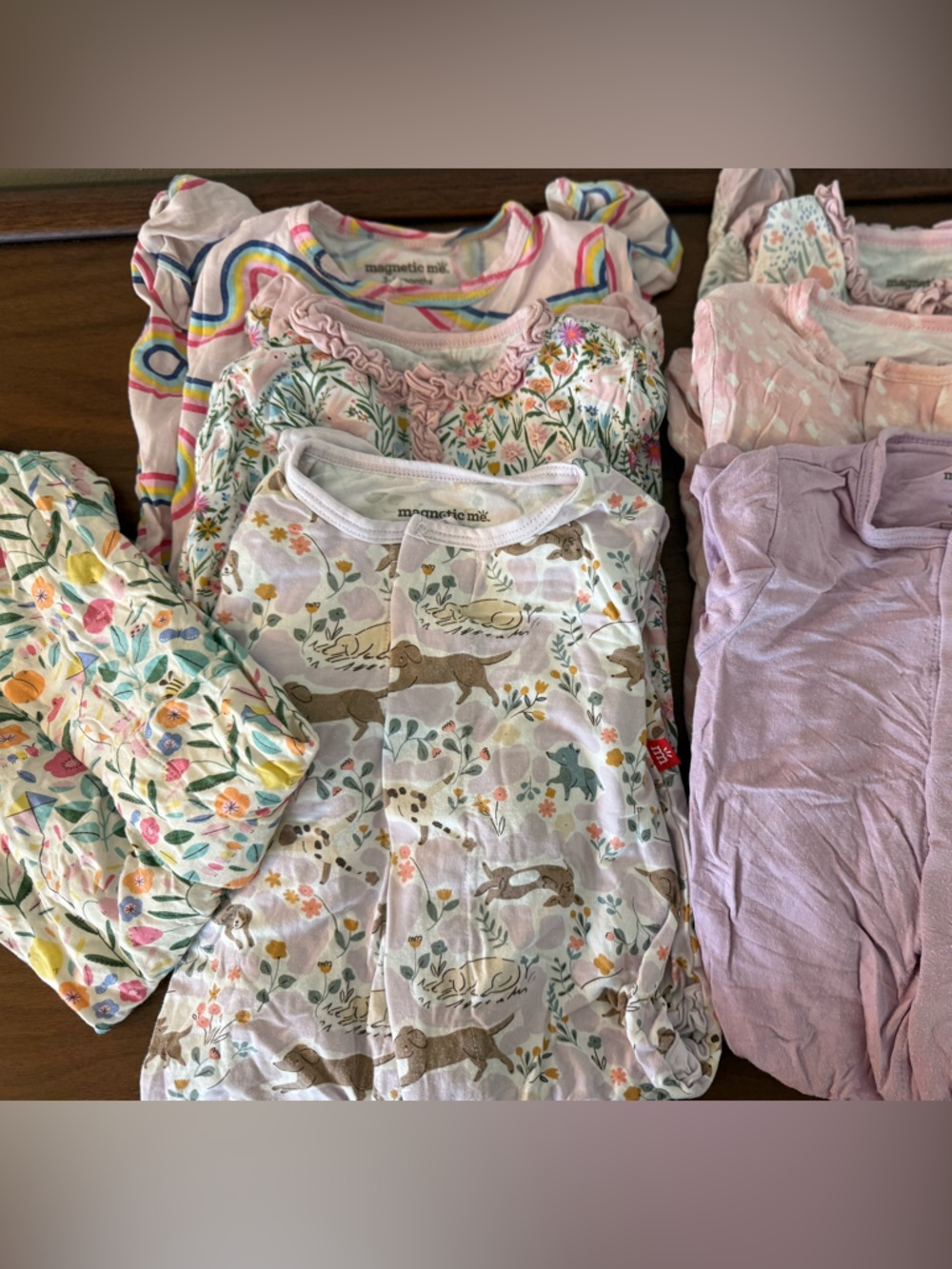 Magnetic Me Girls Pajama Set in Pink, Lavender, White and Multicolor
